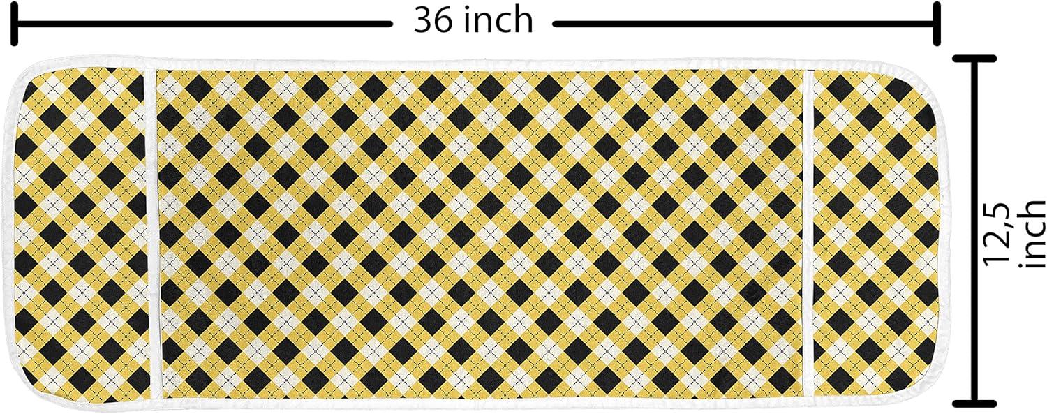 imageAmbesonne Cartoon Microwave Oven Cover Vertical Stripes with Bow Ties Pale Palette Illustration Valentines Day Water Resistant Organizer with Pockets for Kitchen 36 x 12 Pale Pink RoseYellow Black and White