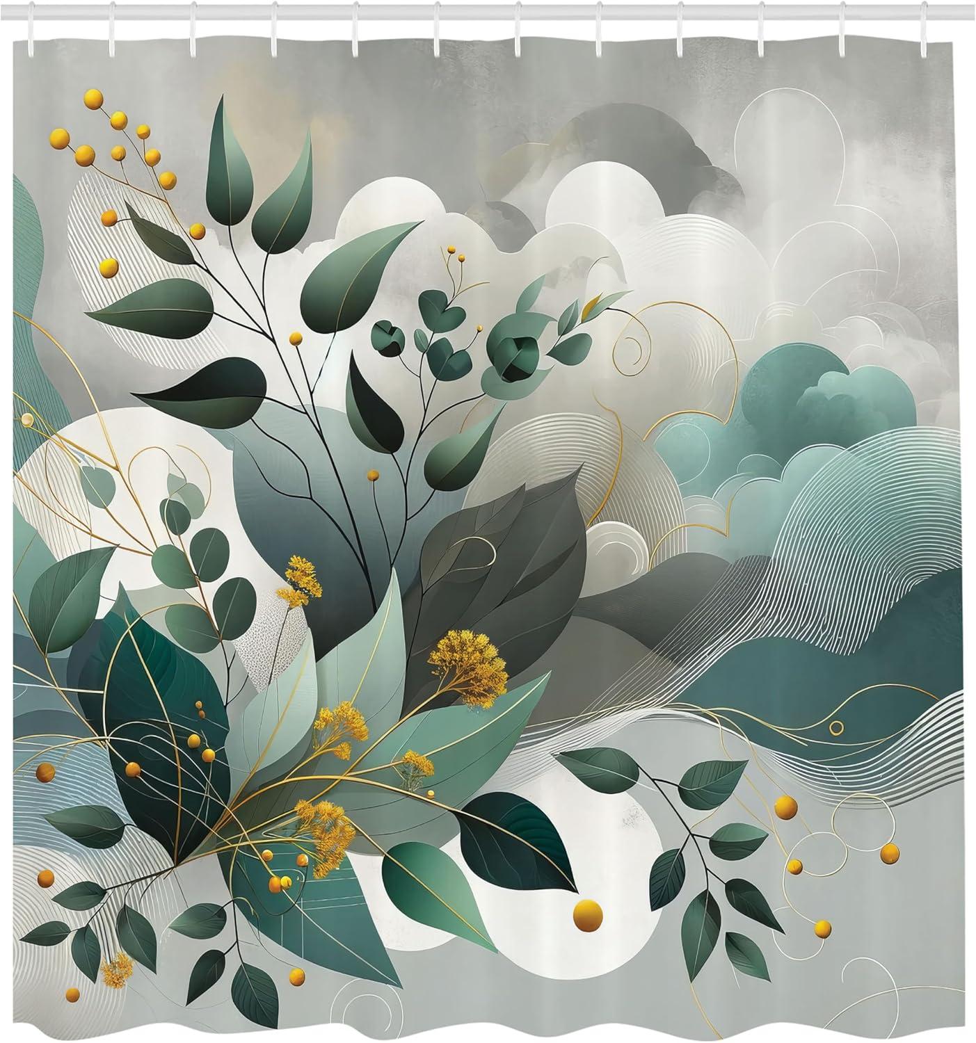 imageAmbesonne Colorful Shower Curtain Retro Design Groovy Valentines Day Hearts Pattern on Plain Back 90s Feeling Cloth Fabric Bathroom Decor Set with Hooks 69 W x 75 L White MulticolorDark Sea Green Grey Teal