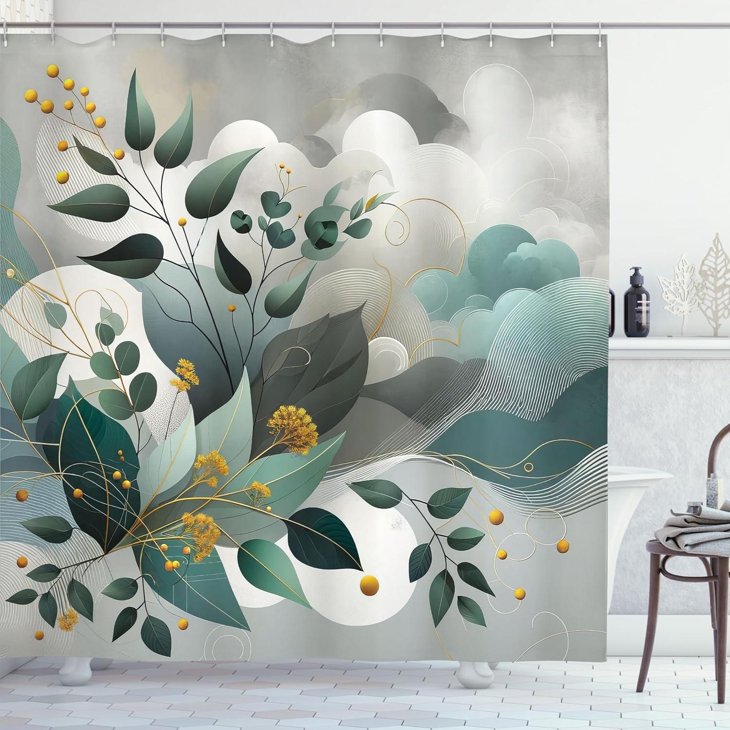 imageAmbesonne Colorful Shower Curtain Retro Design Groovy Valentines Day Hearts Pattern on Plain Back 90s Feeling Cloth Fabric Bathroom Decor Set with Hooks 69 W x 75 L White MulticolorDark Sea Green Grey Teal