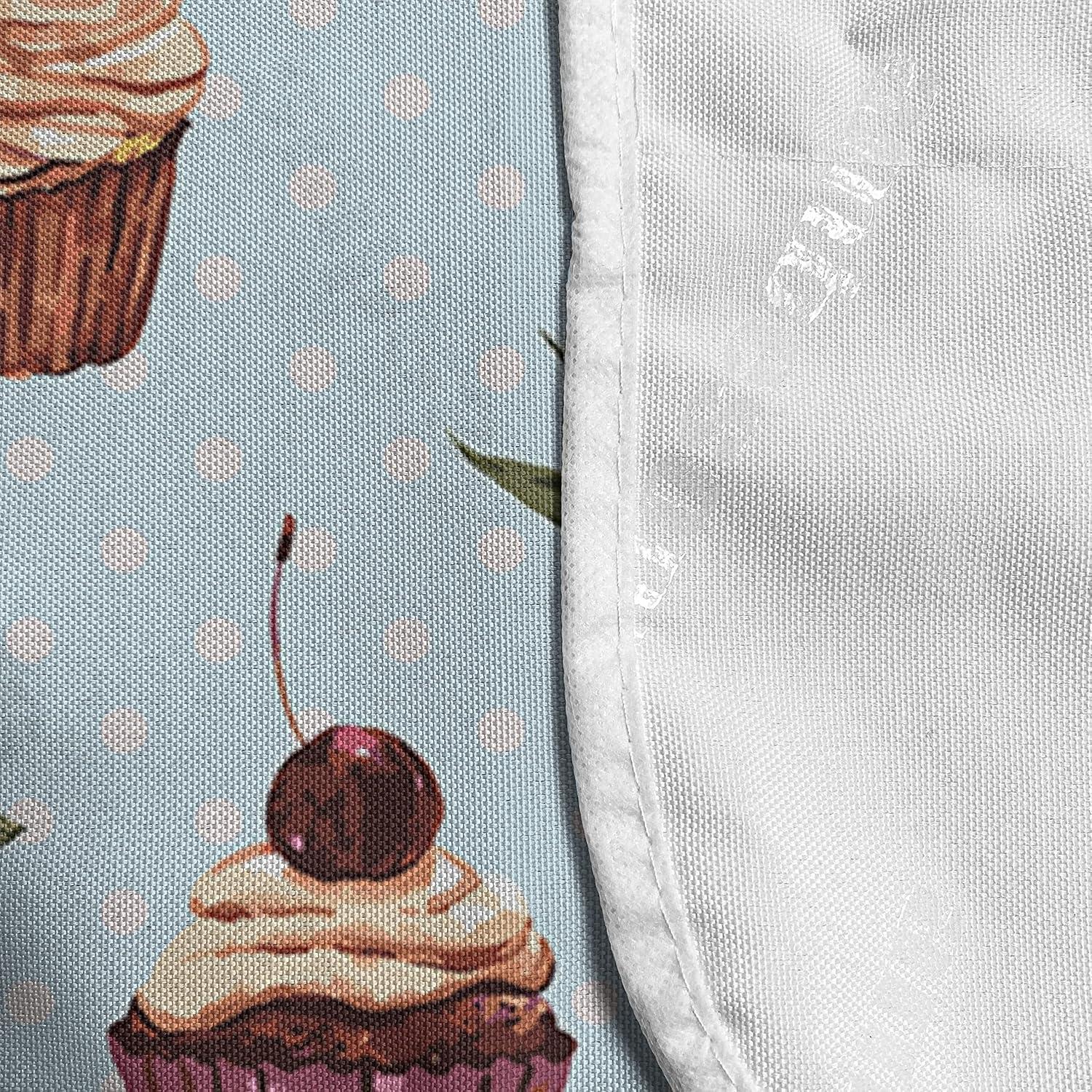 imageAmbesonne Cupcake Microwave Oven Cover Valentines Lovers Muffins with Romantic Roses Cherry on Polka Dot Retro Background Water Resistant Organizer with Pockets for Kitchen 36 x 12 MulticolorMulticolor