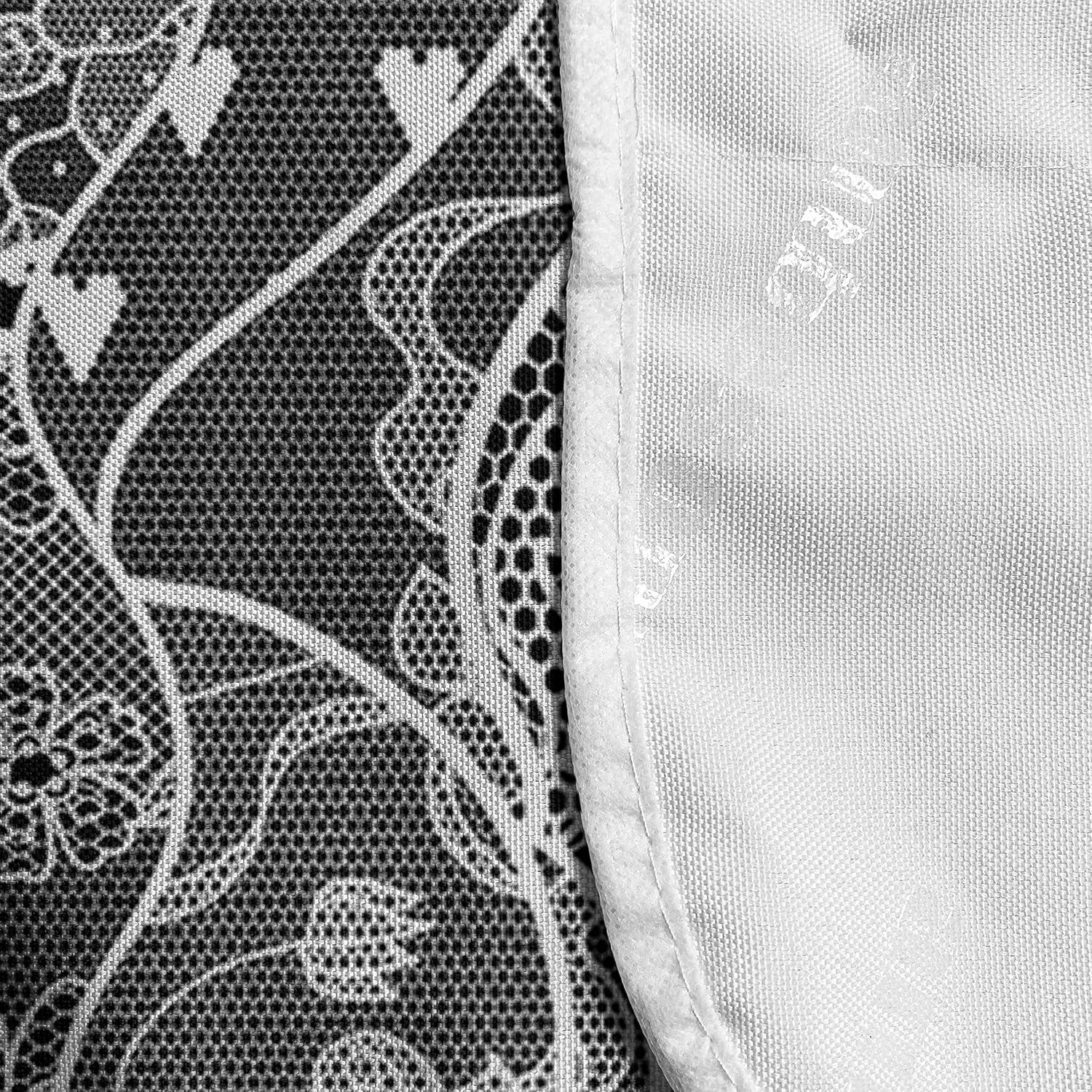 imageAmbesonne Gothic Microwave Oven Cover Vintage Royal Composition with Rose Flowers and Hearts Valentines Day Inspired Water Resistant Organizer with Pockets for Kitchen 36 x 12 Black WhiteBlack White