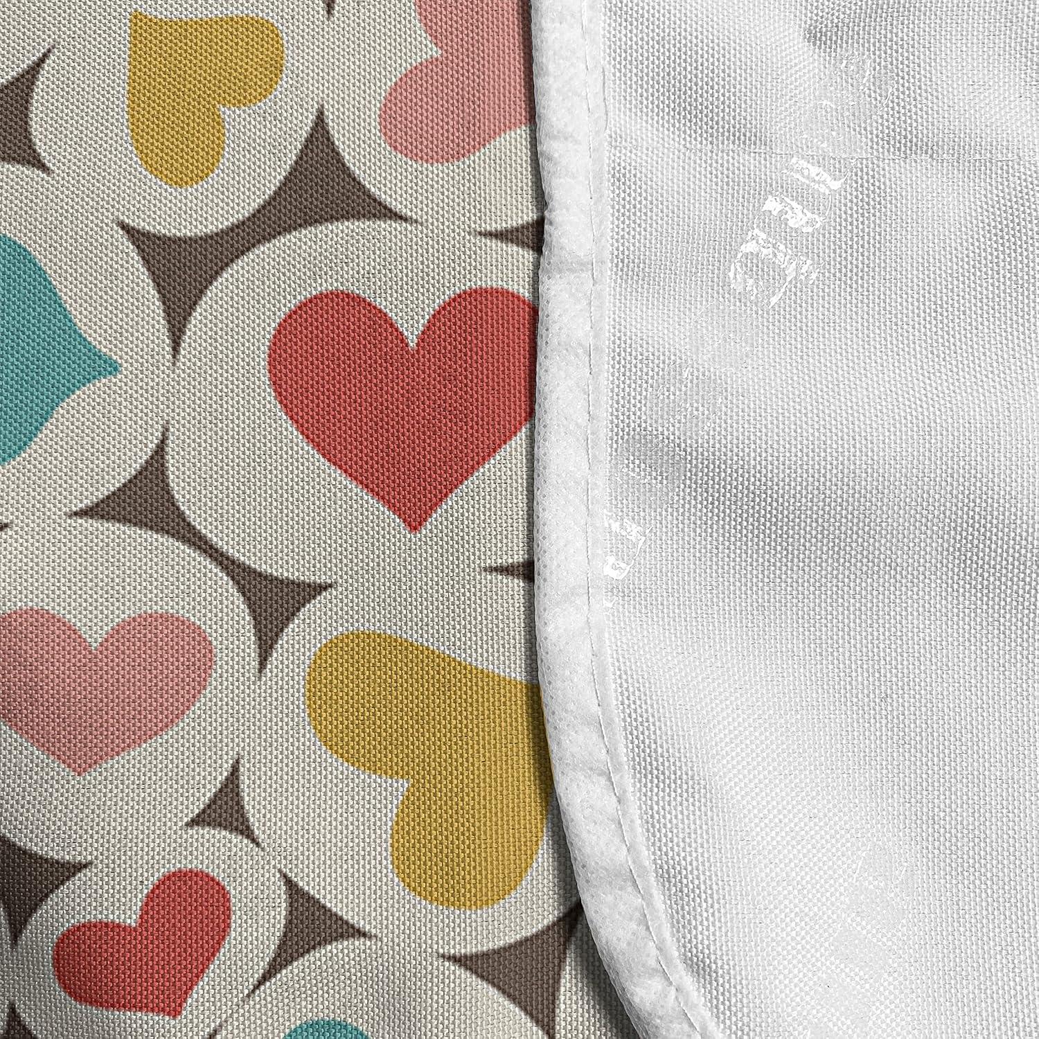 imageAmbesonne Hearts Microwave Oven Cover Oval Shapes with Heart in Retro Tones Valentines Day Birthday Theme Pattern Water Resistant Organizer with Pockets for Kitchen 36 x 12 MulticolorMulticolor