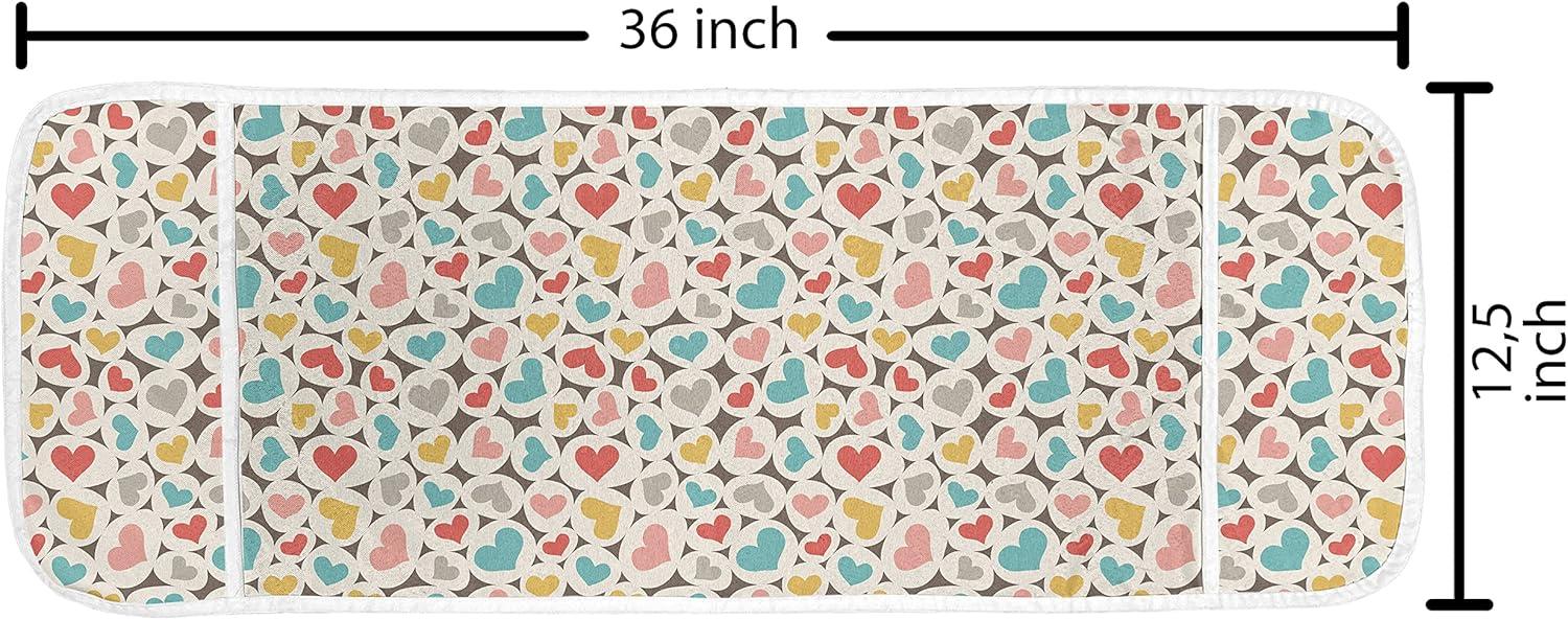 imageAmbesonne Hearts Microwave Oven Cover Oval Shapes with Heart in Retro Tones Valentines Day Birthday Theme Pattern Water Resistant Organizer with Pockets for Kitchen 36 x 12 MulticolorMulticolor