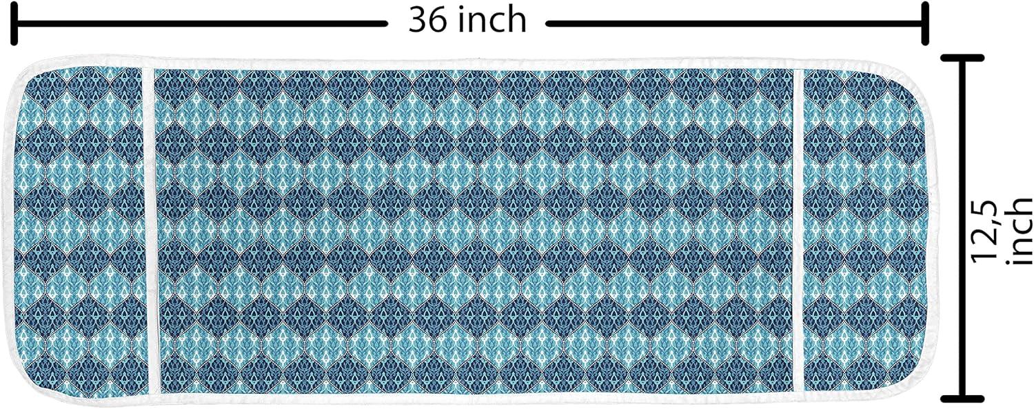 imageAmbesonne Romantic Microwave Oven Cover Soft Colored Hearts in Love Valentines Day Repetitive Pattern Water Resistant Organizer with Pockets for Kitchen 36 x 12 Pale Yellow Pale PinkPale Blue Dark Blue