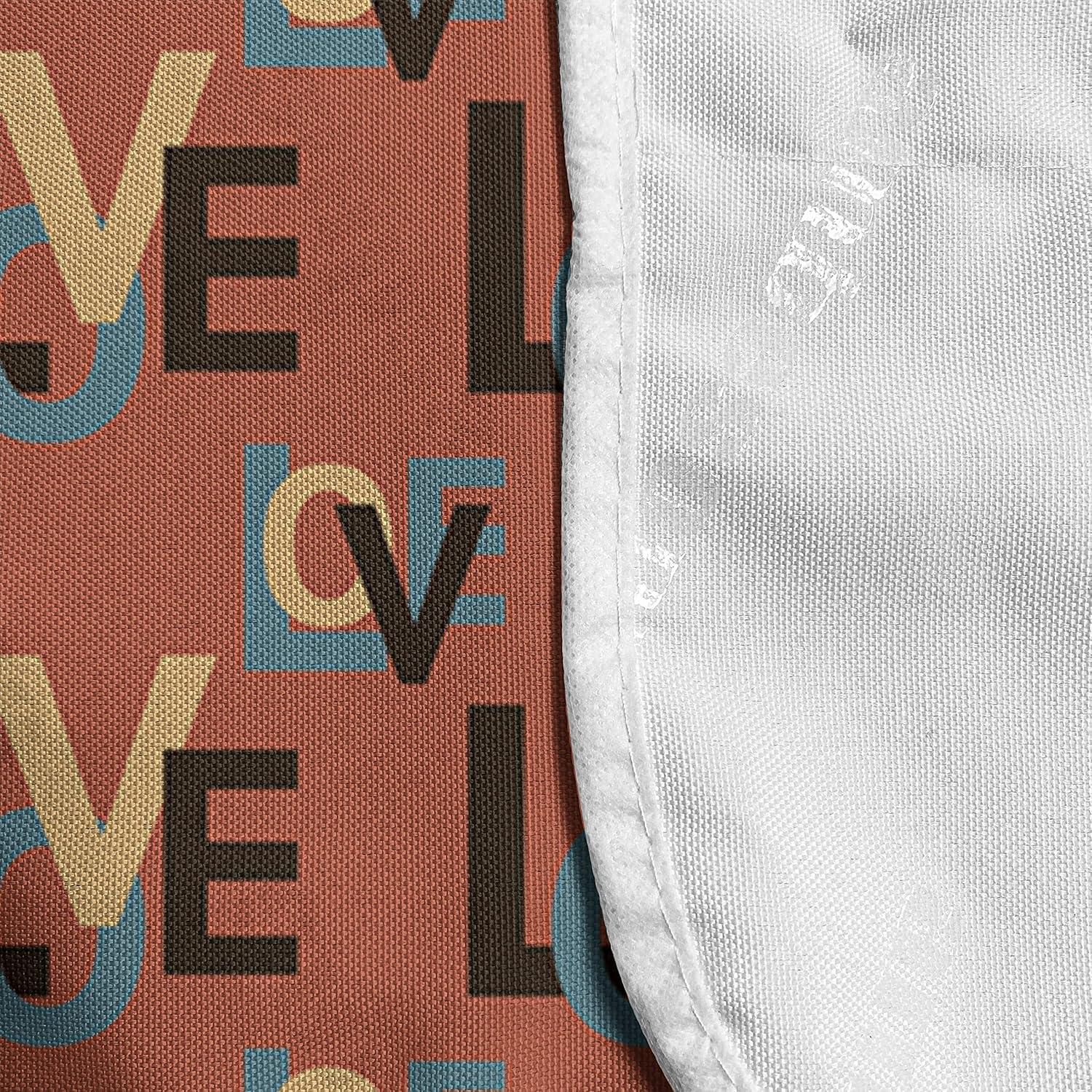 imageAmbesonne Romantic Microwave Oven Cover Soft Colored Hearts in Love Valentines Day Repetitive Pattern Water Resistant Organizer with Pockets for Kitchen 36 x 12 Pale Yellow Pale PinkDark Brown Vermilion