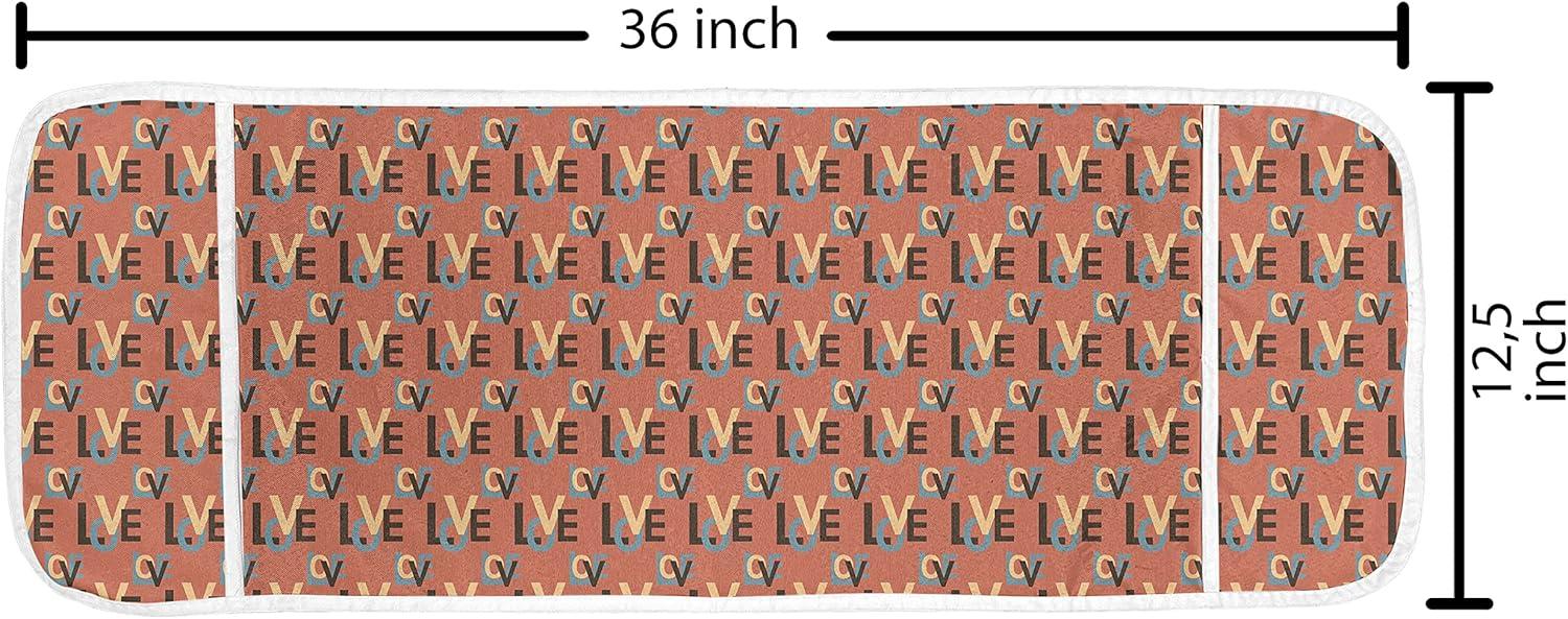 imageAmbesonne Romantic Microwave Oven Cover Soft Colored Hearts in Love Valentines Day Repetitive Pattern Water Resistant Organizer with Pockets for Kitchen 36 x 12 Pale Yellow Pale PinkDark Brown Vermilion