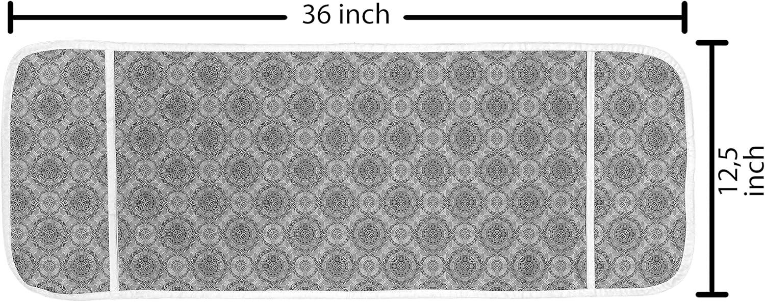 imageAmbesonne Romantic Microwave Oven Cover Soft Colored Hearts in Love Valentines Day Repetitive Pattern Water Resistant Organizer with Pockets for Kitchen 36 x 12 Pale Yellow Pale PinkGrey Black White