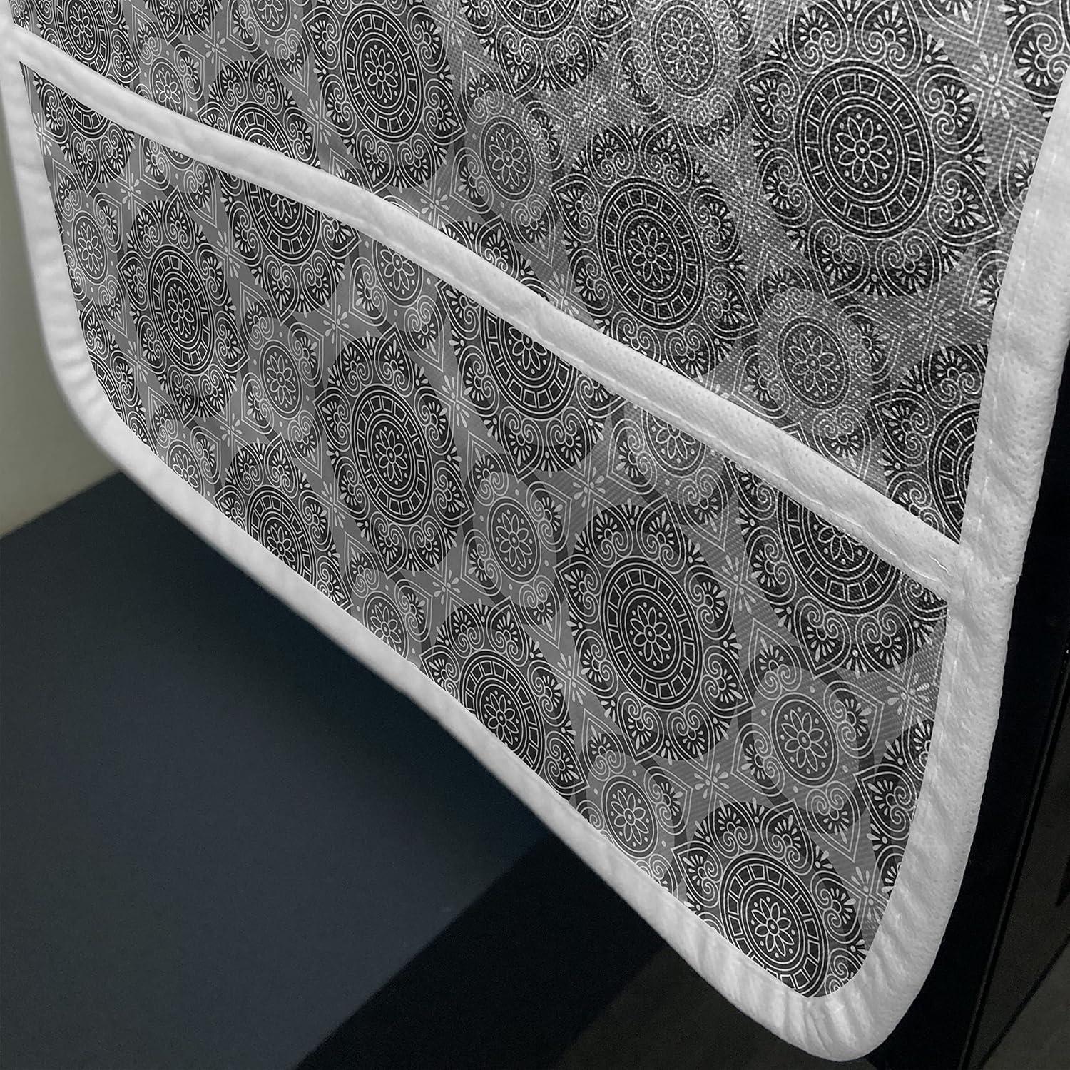 imageAmbesonne Romantic Microwave Oven Cover Soft Colored Hearts in Love Valentines Day Repetitive Pattern Water Resistant Organizer with Pockets for Kitchen 36 x 12 Pale Yellow Pale PinkGrey Black White