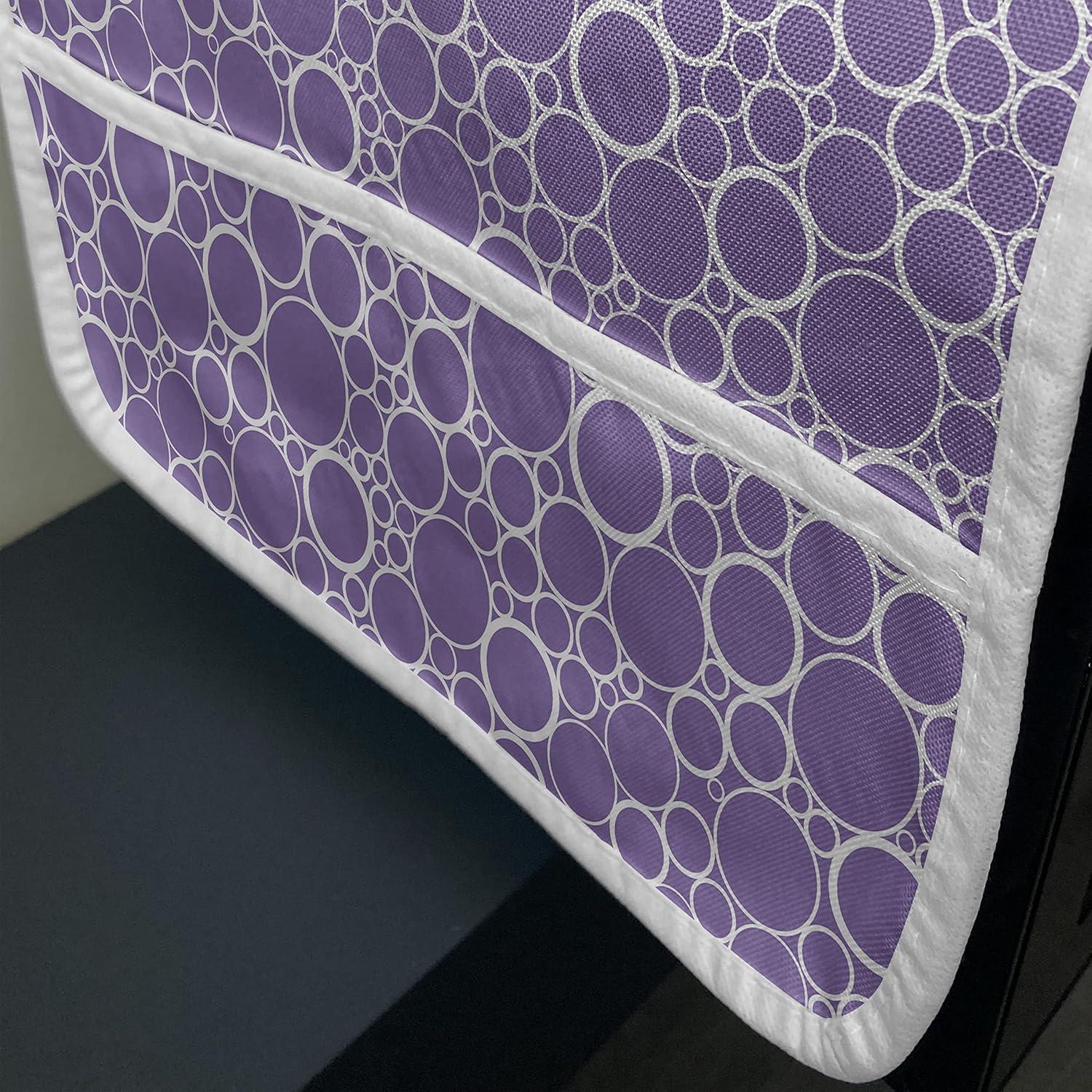 imageAmbesonne Romantic Microwave Oven Cover Soft Colored Hearts in Love Valentines Day Repetitive Pattern Water Resistant Organizer with Pockets for Kitchen 36 x 12 Pale Yellow Pale PinkViolet White