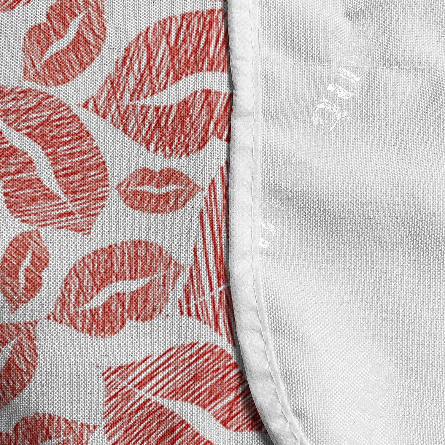 imageAmbesonne Romantic Microwave Oven Cover Soft Colored Hearts in Love Valentines Day Repetitive Pattern Water Resistant Organizer with Pockets for Kitchen 36 x 12 Pale Yellow Pale PinkVermilion and White