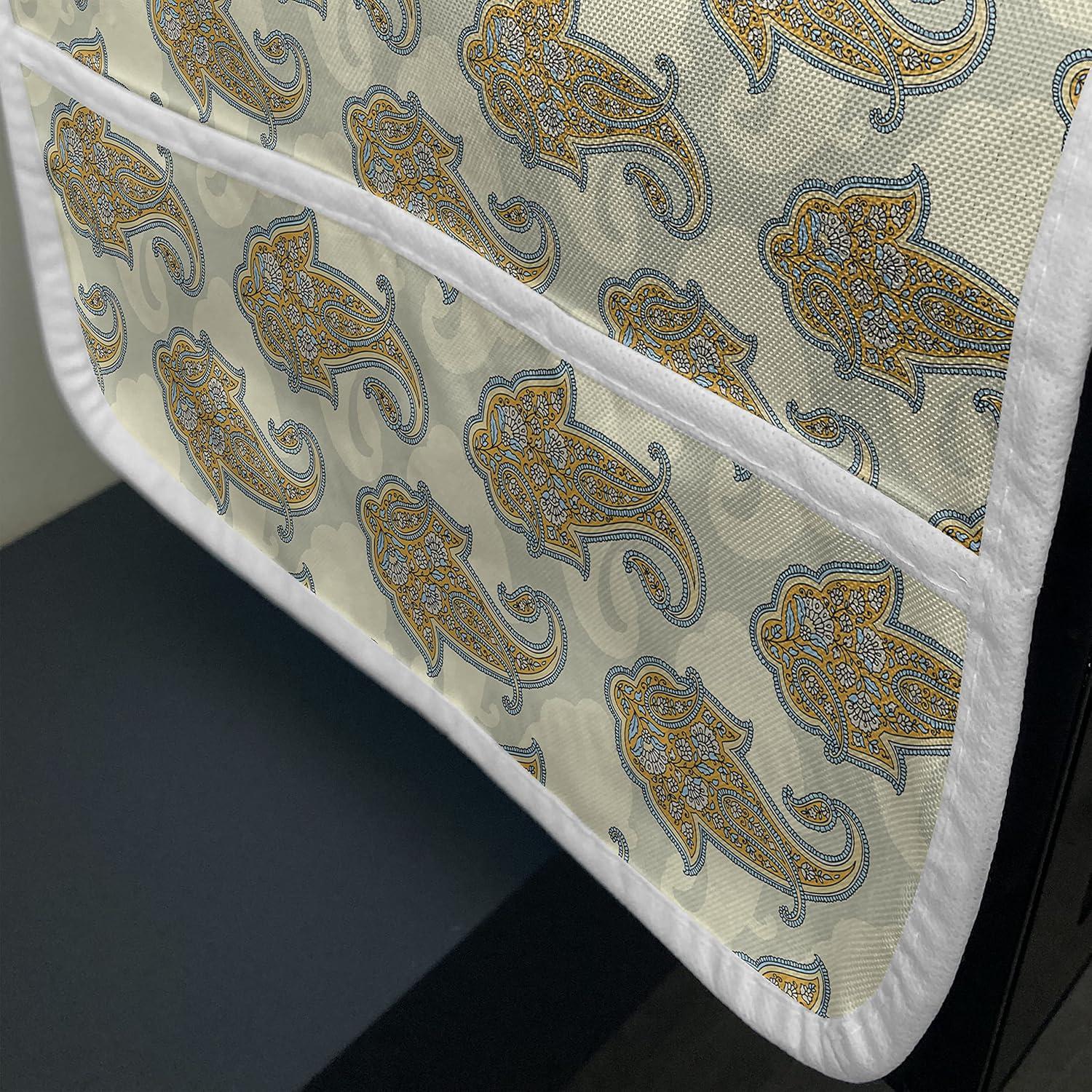 imageAmbesonne Romantic Microwave Oven Cover Soft Colored Hearts in Love Valentines Day Repetitive Pattern Water Resistant Organizer with Pockets for Kitchen 36 x 12 Pale Yellow Pale PinkMustard