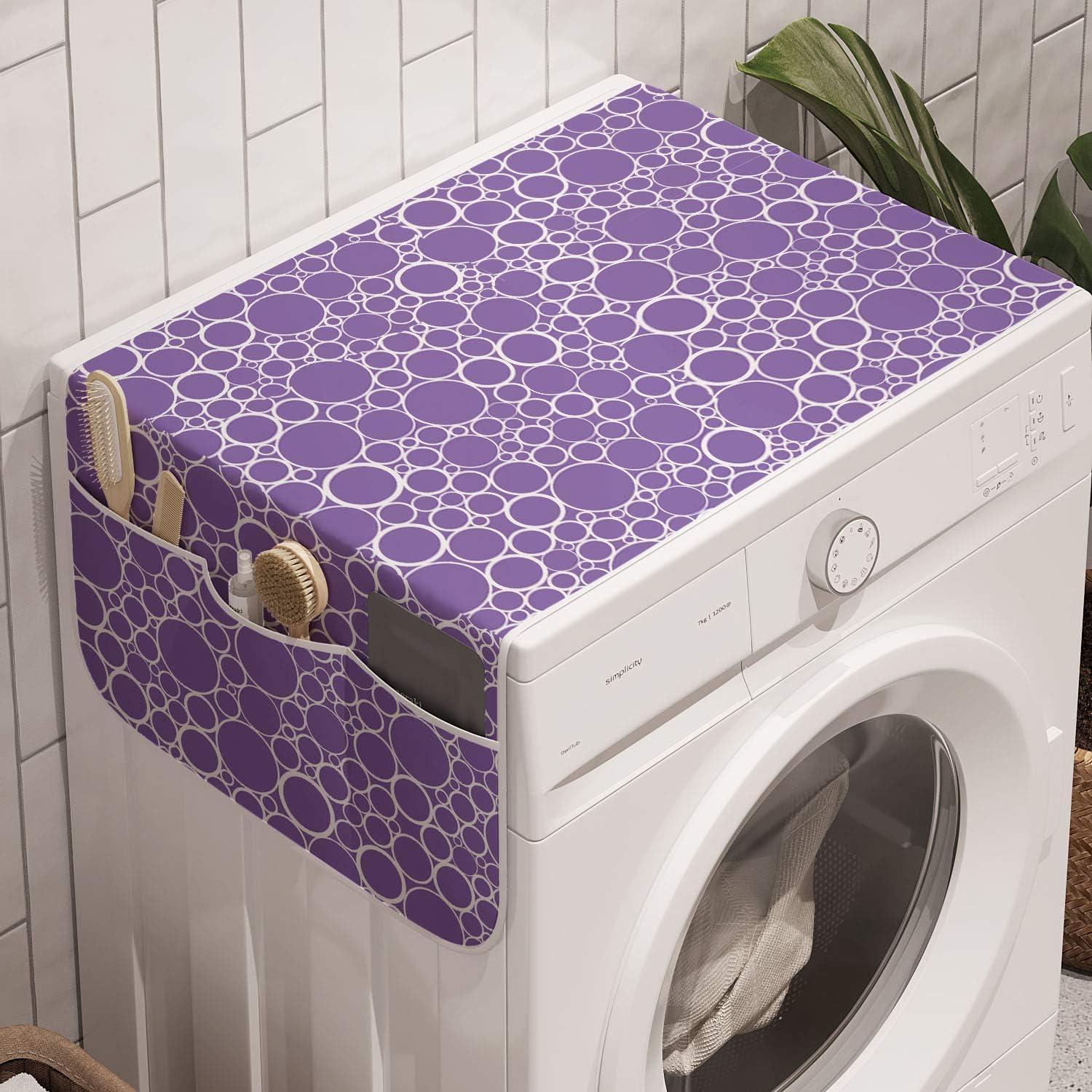 imageAmbesonne Romantic Microwave Oven Cover Soft Colored Hearts in Love Valentines Day Repetitive Pattern Water Resistant Organizer with Pockets for Kitchen 36 x 12 Pale Yellow Pale PinkViolet White