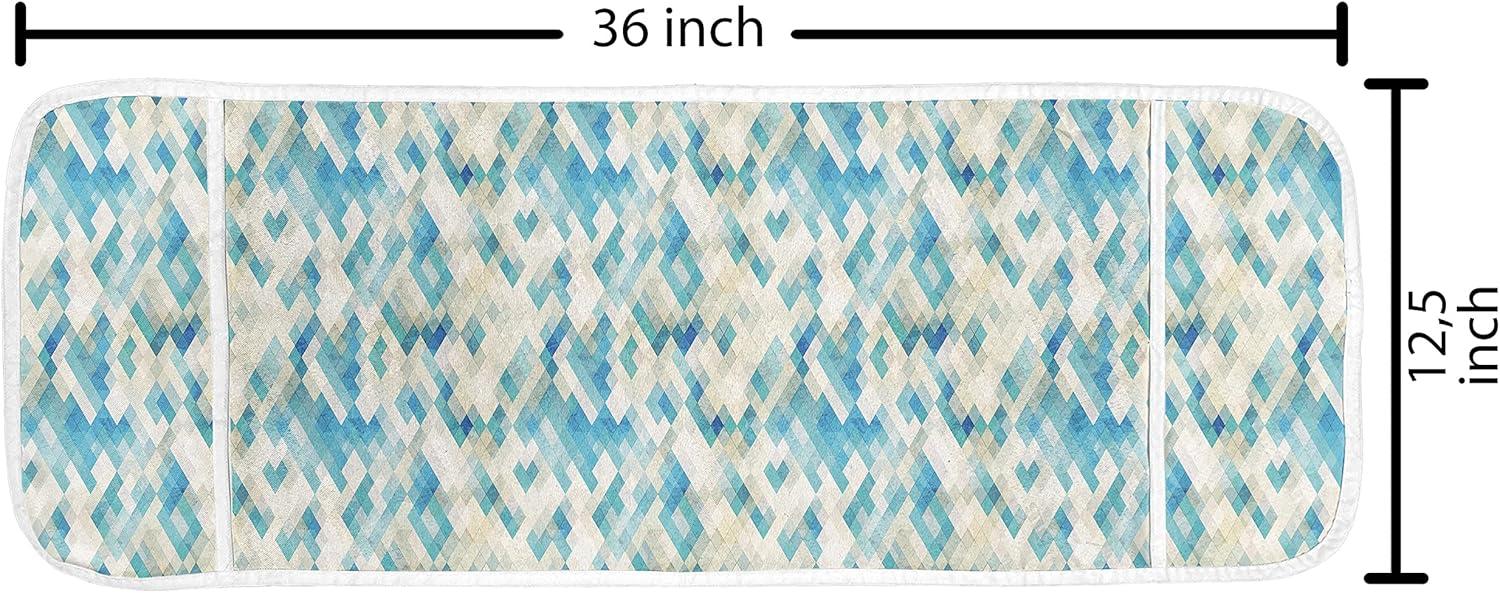 imageAmbesonne Romantic Microwave Oven Cover Soft Colored Hearts in Love Valentines Day Repetitive Pattern Water Resistant Organizer with Pockets for Kitchen 36 x 12 Pale Yellow Pale PinkTurquoise White