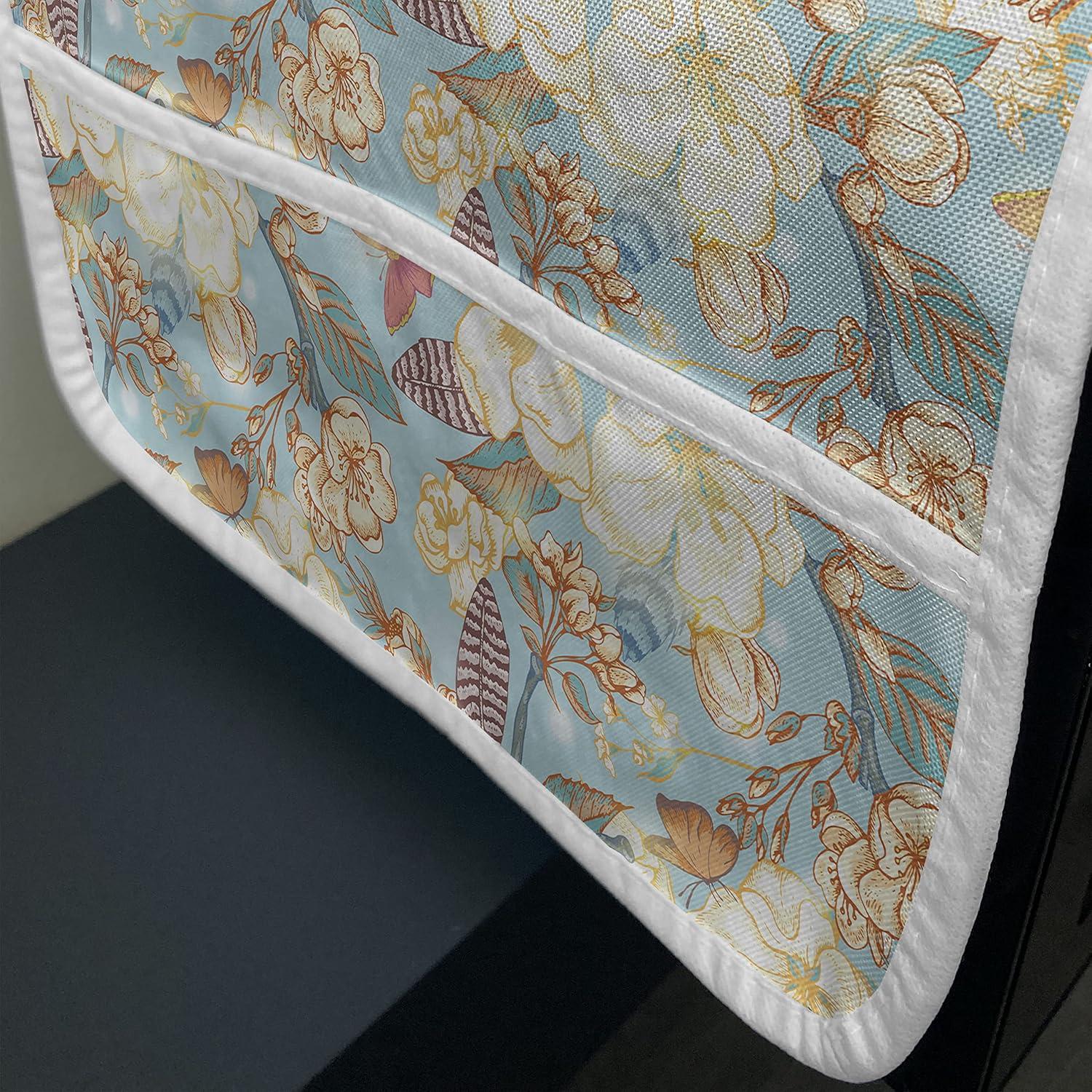 imageAmbesonne Romantic Microwave Oven Cover Soft Colored Hearts in Love Valentines Day Repetitive Pattern Water Resistant Organizer with Pockets for Kitchen 36 x 12 Pale Yellow Pale PinkPale Blue Purple White