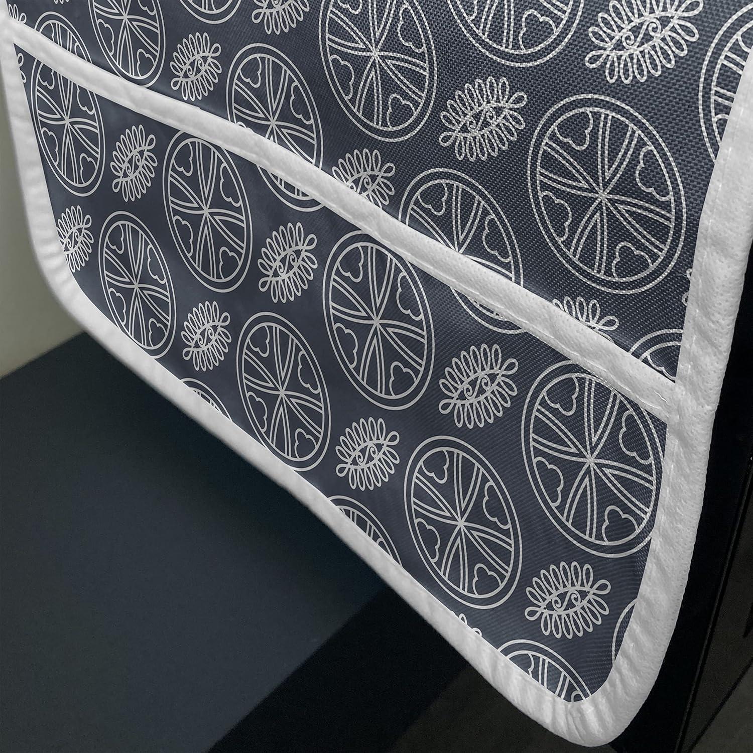 imageAmbesonne Romantic Microwave Oven Cover Soft Colored Hearts in Love Valentines Day Repetitive Pattern Water Resistant Organizer with Pockets for Kitchen 36 x 12 Pale Yellow Pale PinkCharcoal Grey Dark Blue