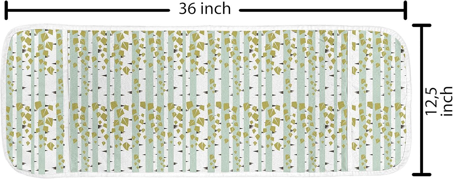 imageAmbesonne Valentines Day Microwave Oven Cover Love Birds and Hearts Kissing Romantic Animals Motif Repetition Water Resistant Organizer with Pockets for Kitchen 36 x 12 Apricot Red and GreyAlmond Green Khaki White