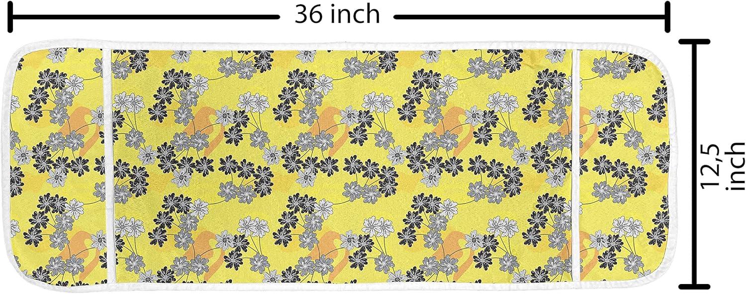 imageAmbesonne Valentines Day Microwave Oven Cover Love Birds and Hearts Kissing Romantic Animals Motif Repetition Water Resistant Organizer with Pockets for Kitchen 36 x 12 Apricot Red and GreyYellow Grey and Orange