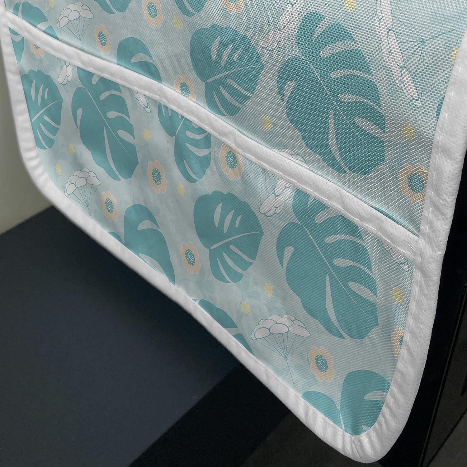 imageAmbesonne Valentines Day Microwave Oven Cover Love Birds and Hearts Kissing Romantic Animals Motif Repetition Water Resistant Organizer with Pockets for Kitchen 36 x 12 Apricot Red and GreyTurquoise Pale Peach