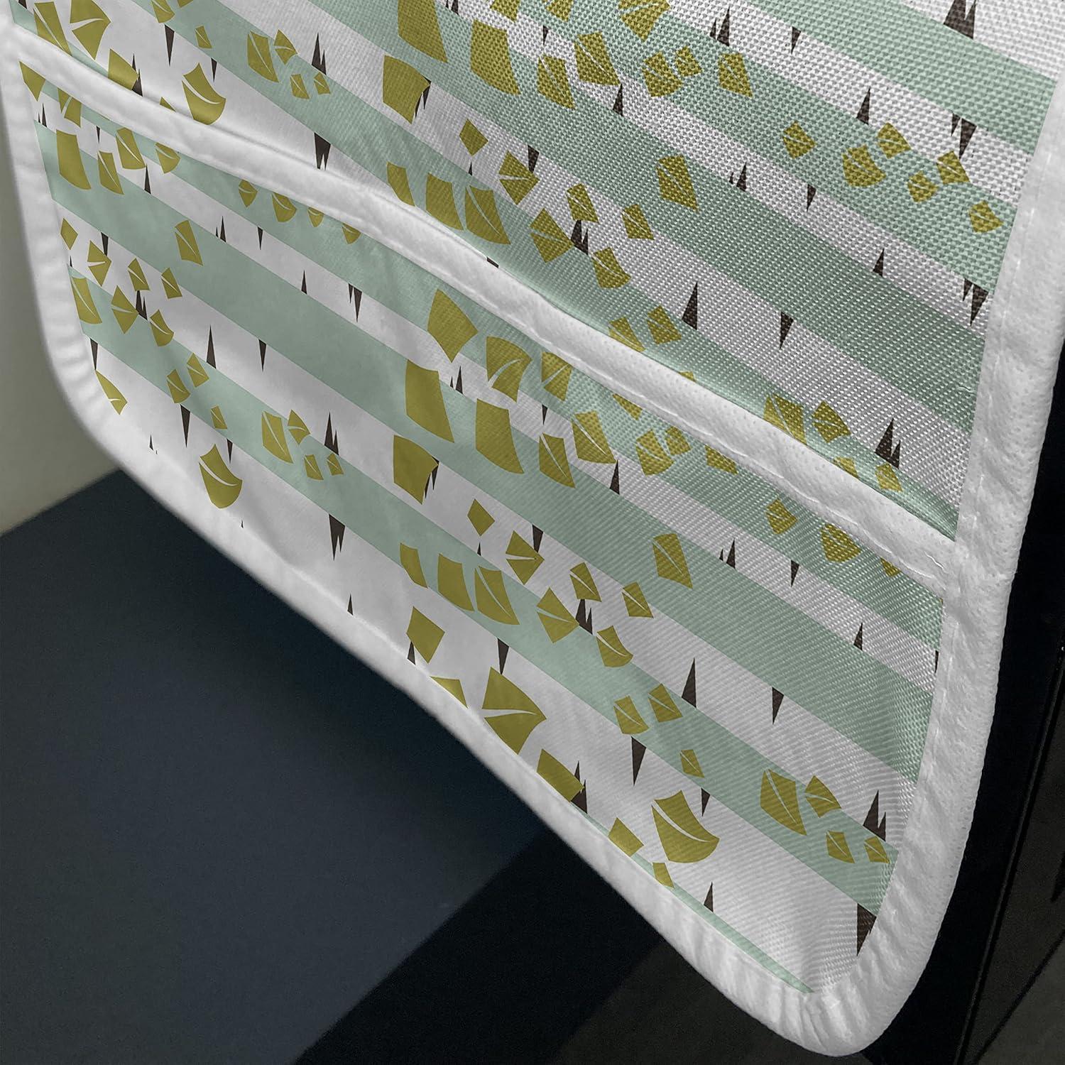 imageAmbesonne Valentines Day Microwave Oven Cover Love Birds and Hearts Kissing Romantic Animals Motif Repetition Water Resistant Organizer with Pockets for Kitchen 36 x 12 Apricot Red and GreyAlmond Green Khaki White