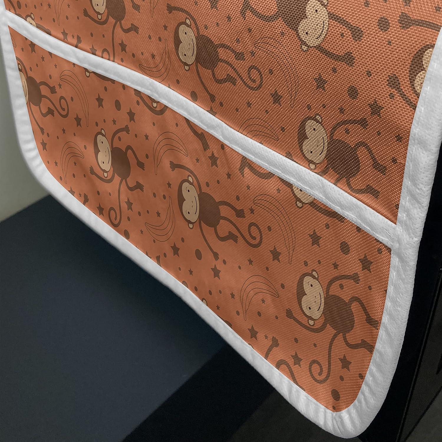 imageAmbesonne Valentines Day Microwave Oven Cover Love Birds and Hearts Kissing Romantic Animals Motif Repetition Water Resistant Organizer with Pockets for Kitchen 36 x 12 Apricot Red and GreyUmber and Burnt Sienna