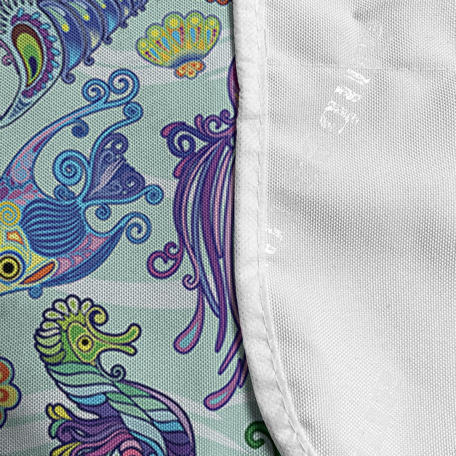 imageAmbesonne Valentines Day Microwave Oven Cover Love Birds and Hearts Kissing Romantic Animals Motif Repetition Water Resistant Organizer with Pockets for Kitchen 36 x 12 Apricot Red and GreyPurple Turquoise and Green