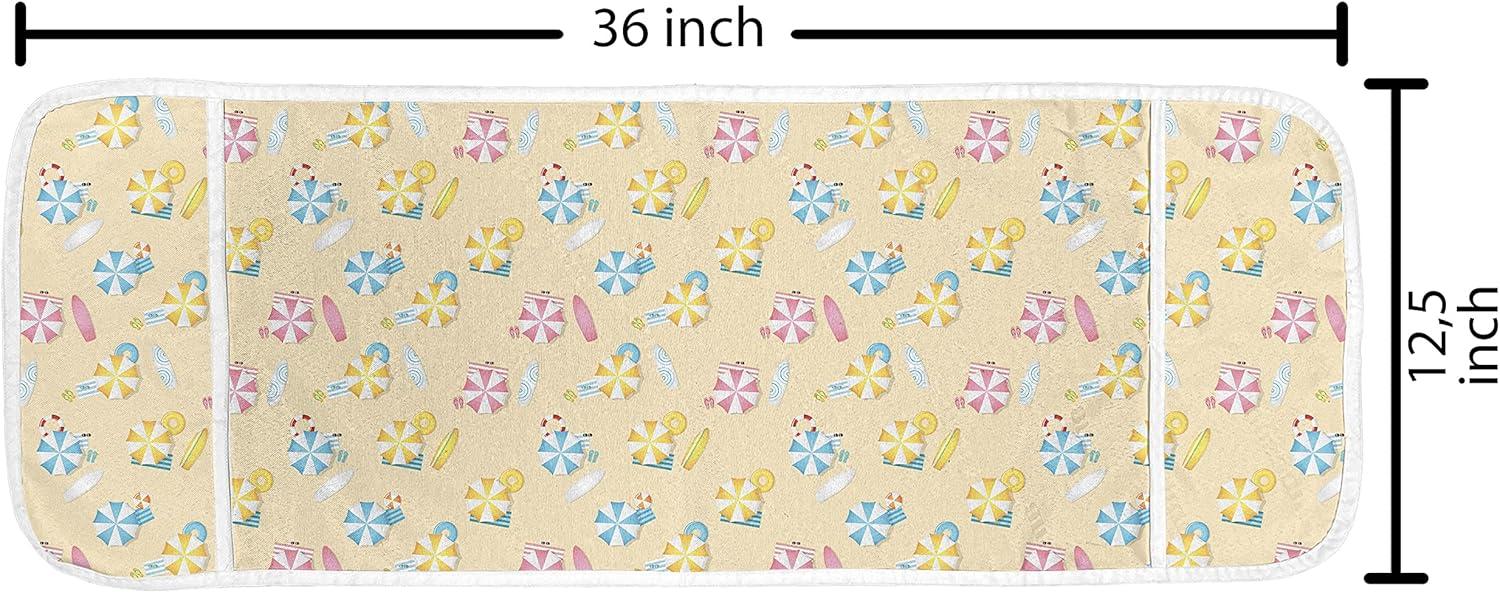 imageAmbesonne Valentines Day Microwave Oven Cover Love Birds and Hearts Kissing Romantic Animals Motif Repetition Water Resistant Organizer with Pockets for Kitchen 36 x 12 Apricot Red and GreyPale Pink and Yellow
