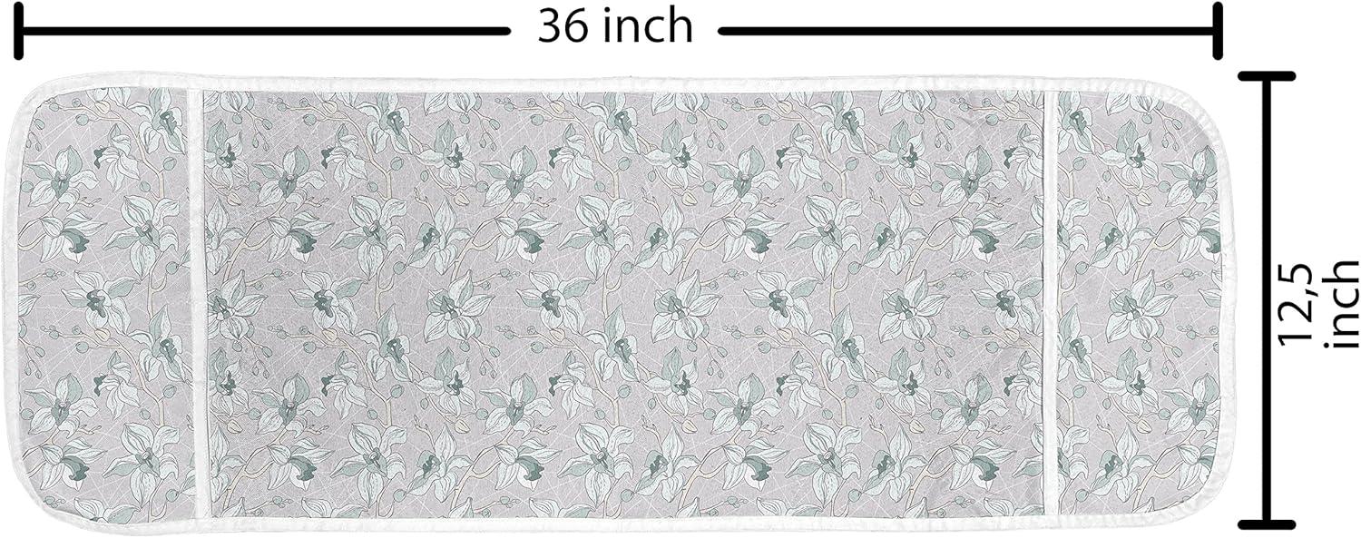 imageAmbesonne Valentines Day Microwave Oven Cover Love Birds and Hearts Kissing Romantic Animals Motif Repetition Water Resistant Organizer with Pockets for Kitchen 36 x 12 Apricot Red and GreyPale Seafoam and Pale Grey