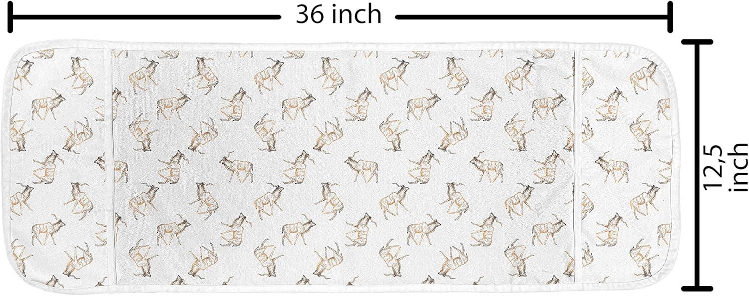 imageAmbesonne Valentines Day Microwave Oven Cover Love Birds and Hearts Kissing Romantic Animals Motif Repetition Water Resistant Organizer with Pockets for Kitchen 36 x 12 Apricot Red and GreyPeach Sepia and White