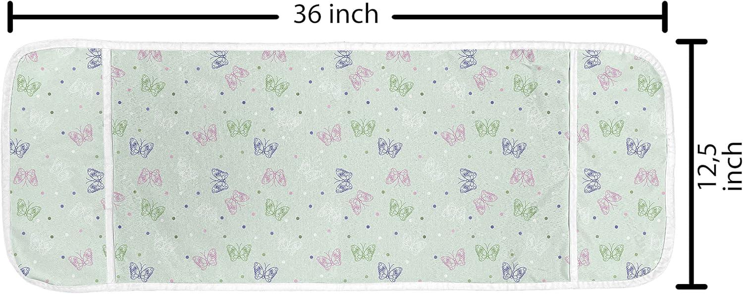 imageAmbesonne Valentines Day Microwave Oven Cover Love Birds and Hearts Kissing Romantic Animals Motif Repetition Water Resistant Organizer with Pockets for Kitchen 36 x 12 Apricot Red and GreyPale Purple and Mint Green