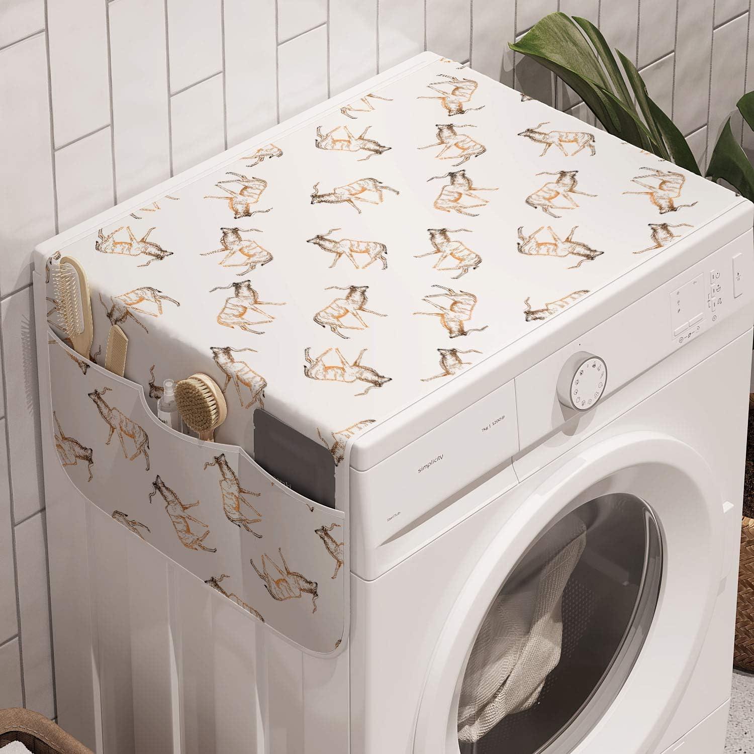 imageAmbesonne Valentines Day Microwave Oven Cover Love Birds and Hearts Kissing Romantic Animals Motif Repetition Water Resistant Organizer with Pockets for Kitchen 36 x 12 Apricot Red and GreyPeach Sepia and White