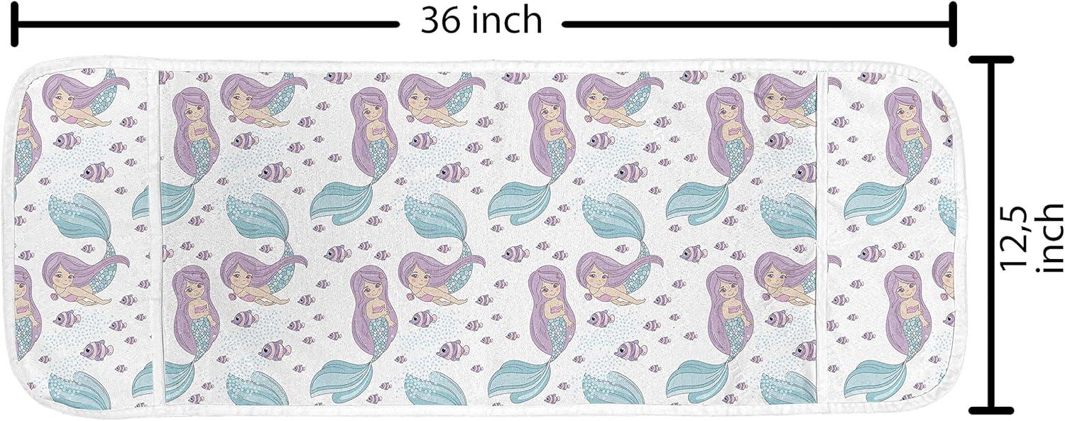 imageAmbesonne Valentines Day Microwave Oven Cover Love Birds and Hearts Kissing Romantic Animals Motif Repetition Water Resistant Organizer with Pockets for Kitchen 36 x 12 Apricot Red and GreyLilac Pale Blue and White
