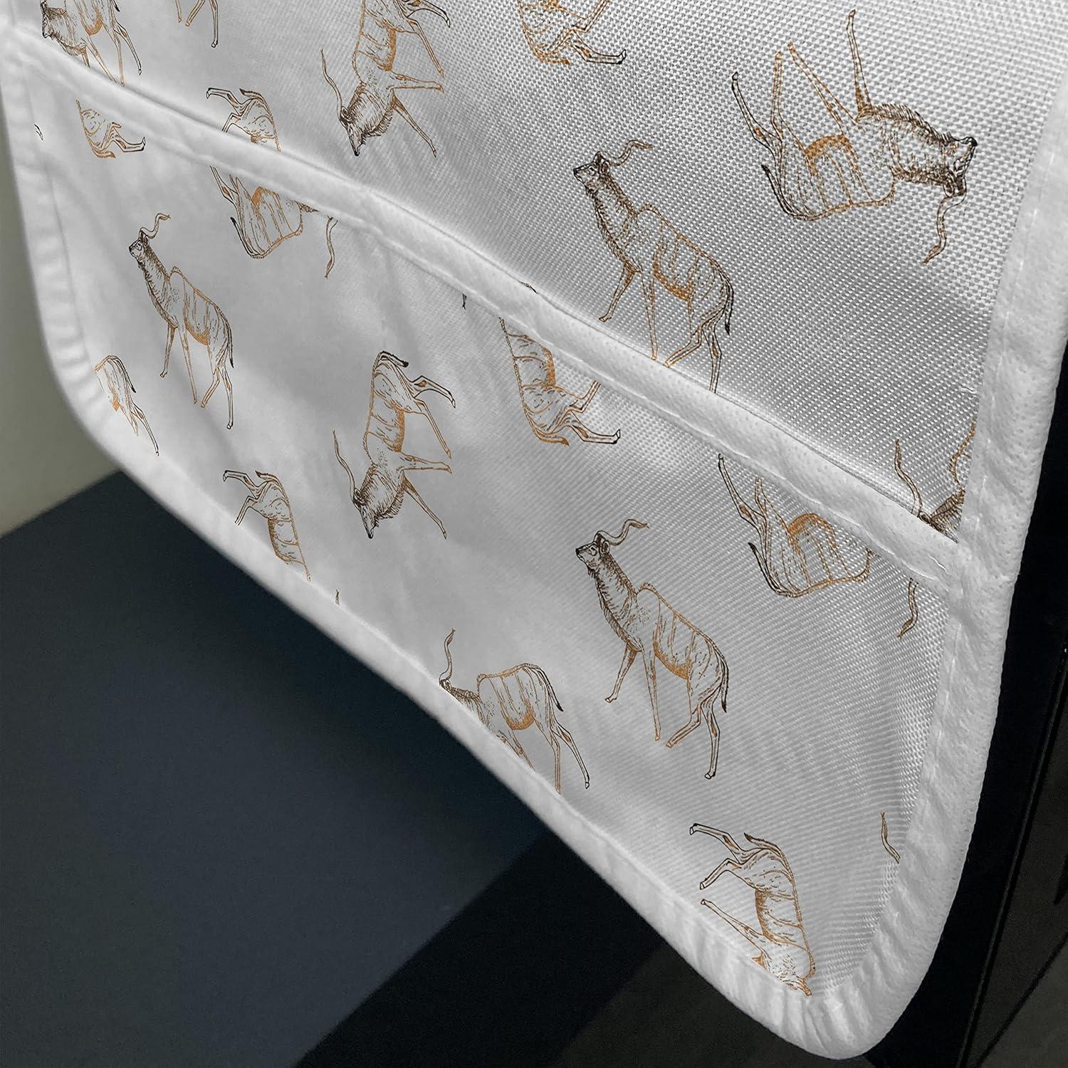 imageAmbesonne Valentines Day Microwave Oven Cover Love Birds and Hearts Kissing Romantic Animals Motif Repetition Water Resistant Organizer with Pockets for Kitchen 36 x 12 Apricot Red and GreyPeach Sepia and White