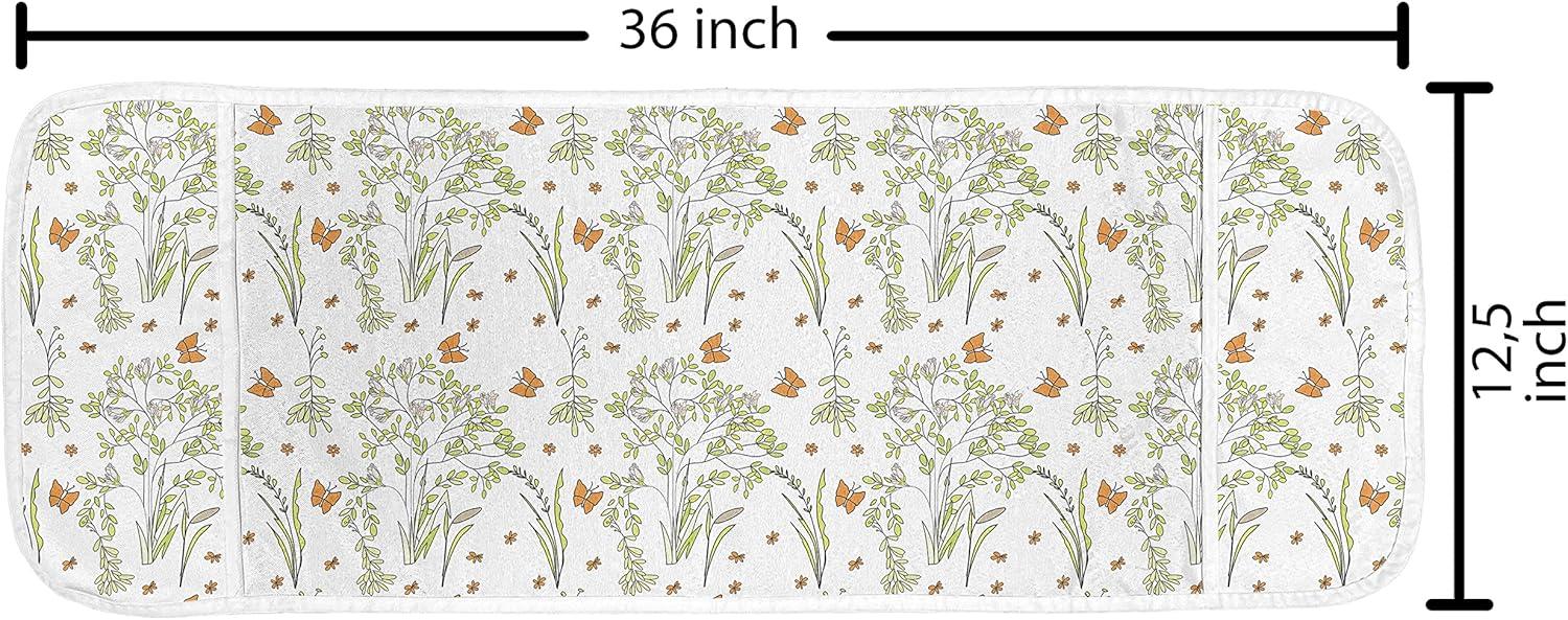 imageAmbesonne Valentines Day Microwave Oven Cover Love Birds and Hearts Kissing Romantic Animals Motif Repetition Water Resistant Organizer with Pockets for Kitchen 36 x 12 Apricot Red and GreyPale Green Dark Orange
