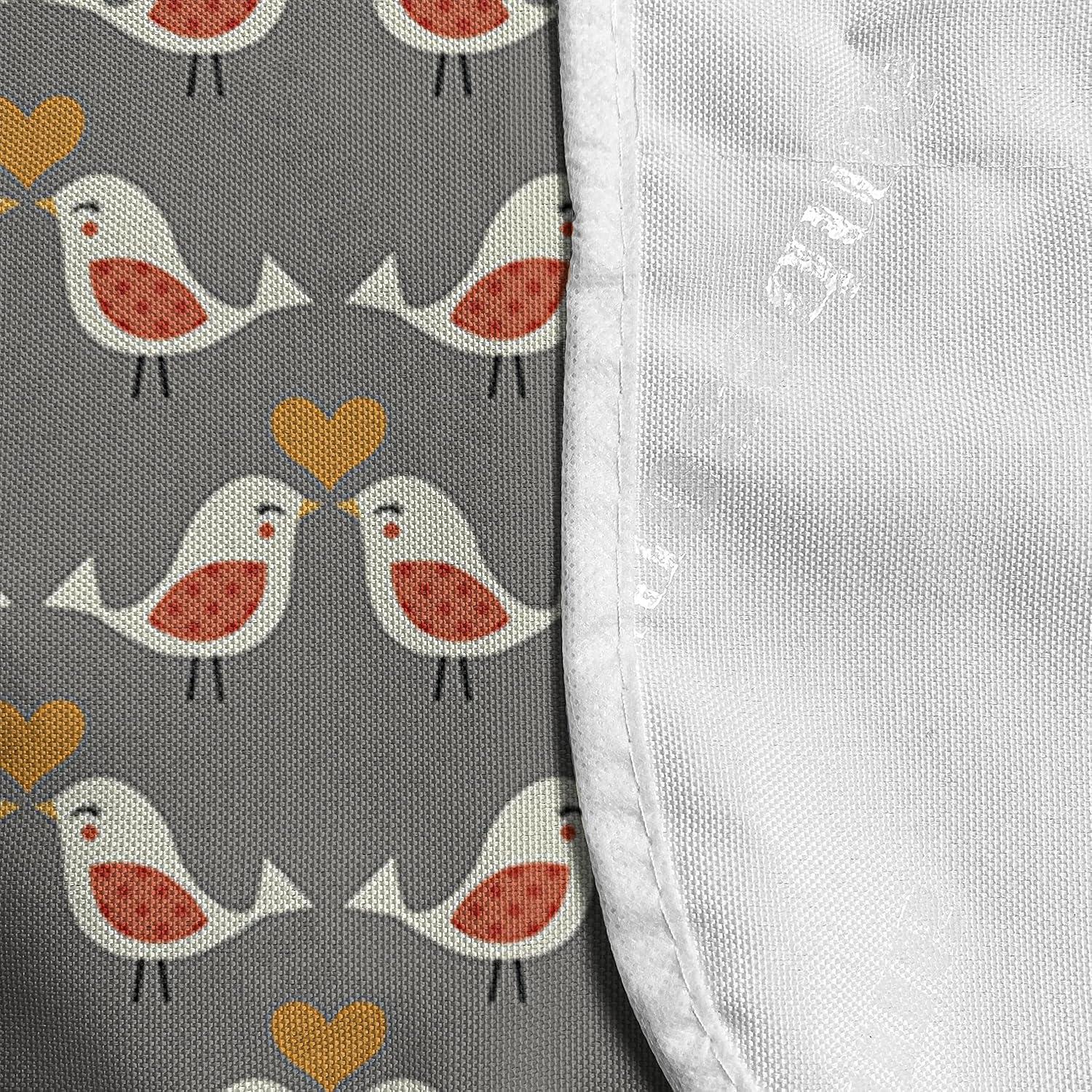 imageAmbesonne Valentines Day Microwave Oven Cover Love Birds and Hearts Kissing Romantic Animals Motif Repetition Water Resistant Organizer with Pockets for Kitchen 36 x 12 Apricot Red and GreyApricot Red and Grey
