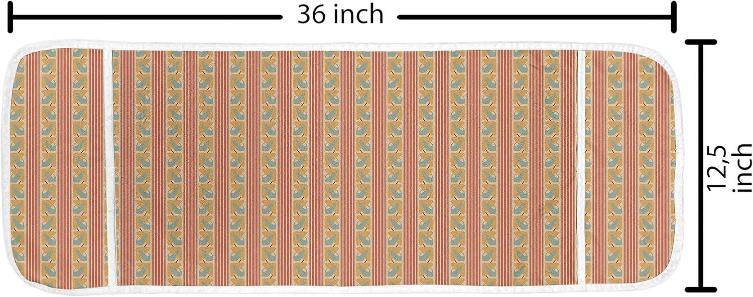 imageAmbesonne Valentines Day Microwave Oven Cover Love Birds and Hearts Kissing Romantic Animals Motif Repetition Water Resistant Organizer with Pockets for Kitchen 36 x 12 Apricot Red and GreyDark Coral Apricot