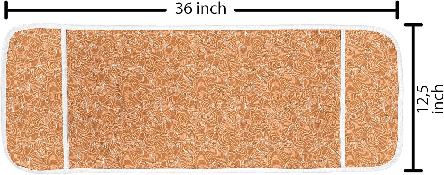 imageAmbesonne Valentines Microwave Oven Cover Pastel Heart Lovers Teenage Romance Girly Birthday Water Resistant Organizer with Pockets for Kitchen 36 x 12 Magenta Pink and WhiteDark Orange and White
