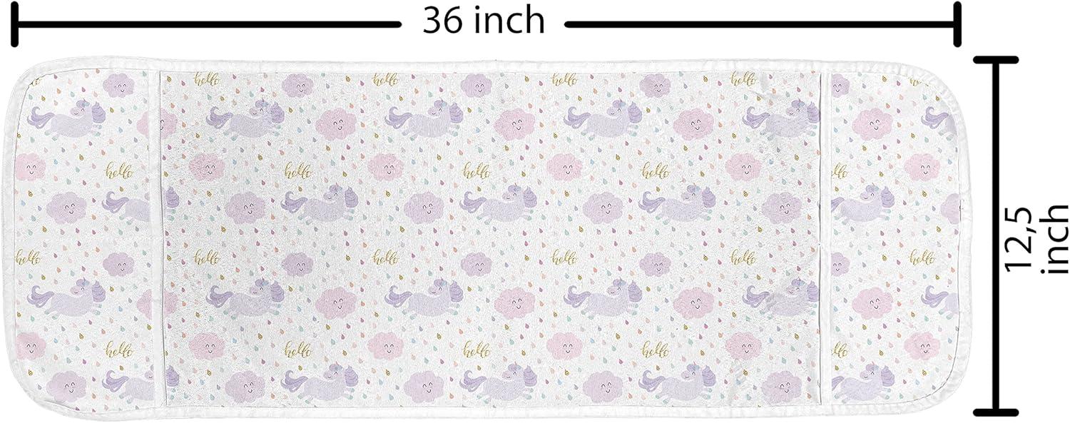imageAmbesonne Valentines Microwave Oven Cover Pastel Heart Lovers Teenage Romance Girly Birthday Water Resistant Organizer with Pockets for Kitchen 36 x 12 Magenta Pink and WhitePale Mauve Pale Pink