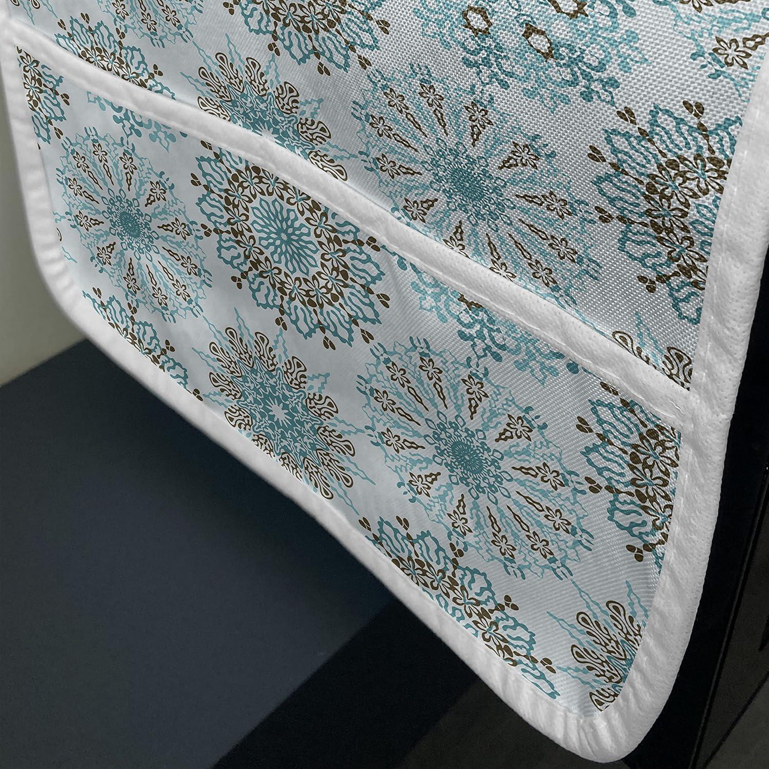 imageAmbesonne Valentines Microwave Oven Cover Pastel Heart Lovers Teenage Romance Girly Birthday Water Resistant Organizer with Pockets for Kitchen 36 x 12 Magenta Pink and WhiteBrown Teal