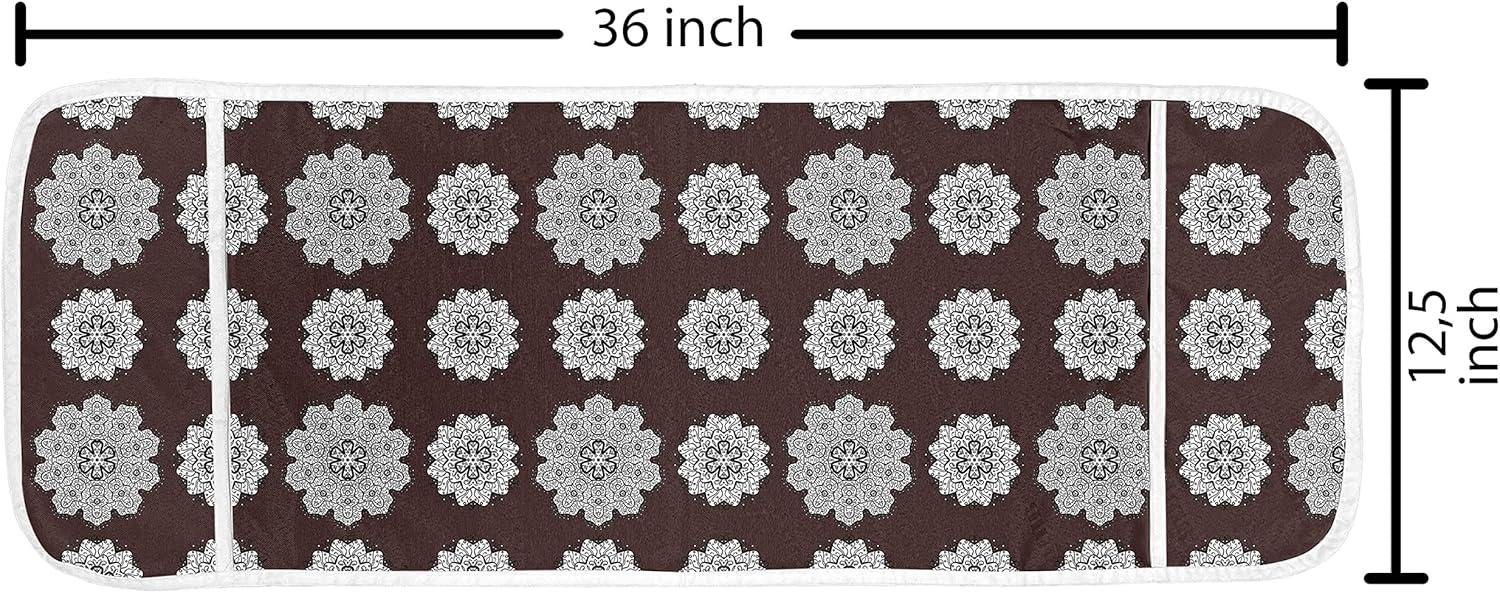 imageAmbesonne Valentines Microwave Oven Cover Pastel Heart Lovers Teenage Romance Girly Birthday Water Resistant Organizer with Pockets for Kitchen 36 x 12 Magenta Pink and WhiteChestnut Brown and White