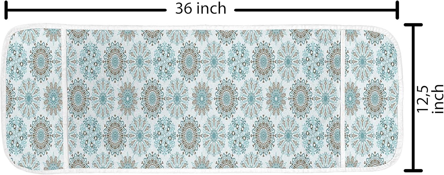 imageAmbesonne Valentines Microwave Oven Cover Pastel Heart Lovers Teenage Romance Girly Birthday Water Resistant Organizer with Pockets for Kitchen 36 x 12 Magenta Pink and WhiteBrown Teal