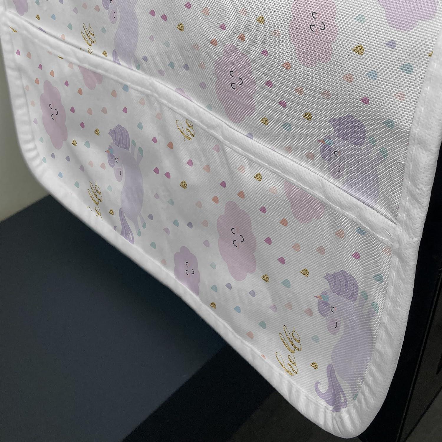 imageAmbesonne Valentines Microwave Oven Cover Pastel Heart Lovers Teenage Romance Girly Birthday Water Resistant Organizer with Pockets for Kitchen 36 x 12 Magenta Pink and WhitePale Mauve Pale Pink