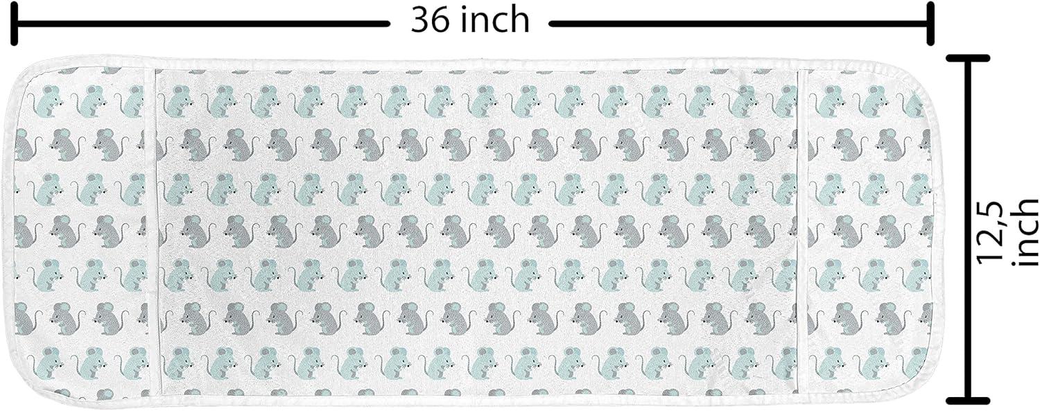 imageAmbesonne Valentines Microwave Oven Cover Pastel Heart Lovers Teenage Romance Girly Birthday Water Resistant Organizer with Pockets for Kitchen 36 x 12 Magenta Pink and WhiteGrey Pale Blue