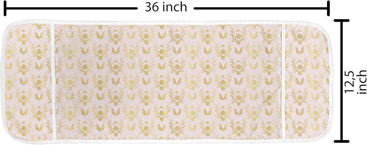 imageAmbesonne Valentines Microwave Oven Cover Pastel Heart Lovers Teenage Romance Girly Birthday Water Resistant Organizer with Pockets for Kitchen 36 x 12 Magenta Pink and WhitePale Coffee and Pale Pink