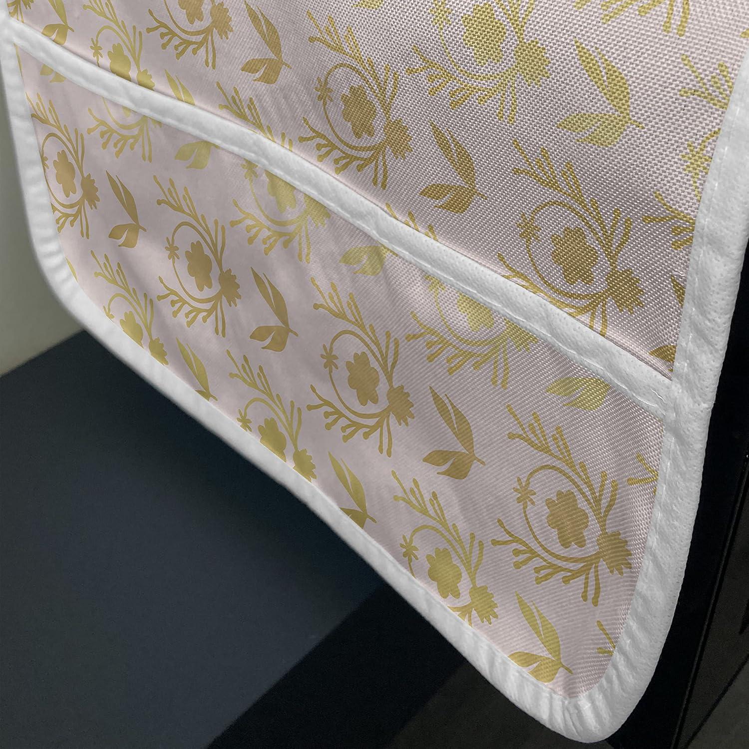 imageAmbesonne Valentines Microwave Oven Cover Pastel Heart Lovers Teenage Romance Girly Birthday Water Resistant Organizer with Pockets for Kitchen 36 x 12 Magenta Pink and WhitePale Coffee and Pale Pink
