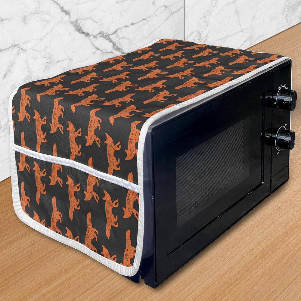 imageAmbesonne Cartoon Microwave Oven Cover Vertical Stripes with Bow Ties Pale Palette Illustration Valentines Day Water Resistant Organizer with Pockets for Kitchen 36 x 12 Pale Pink RoseOrange Charcoal Grey