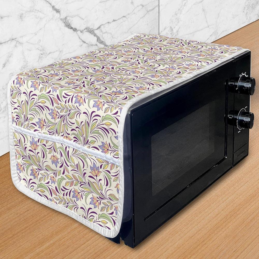 imageAmbesonne Cartoon Microwave Oven Cover Vertical Stripes with Bow Ties Pale Palette Illustration Valentines Day Water Resistant Organizer with Pockets for Kitchen 36 x 12 Pale Pink RosePale Green Lavender