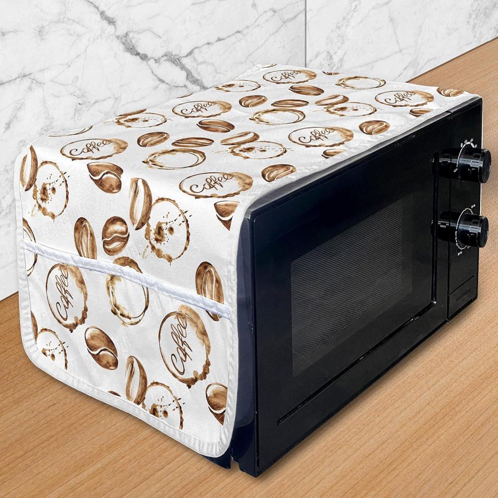 imageAmbesonne Cartoon Microwave Oven Cover Vertical Stripes with Bow Ties Pale Palette Illustration Valentines Day Water Resistant Organizer with Pockets for Kitchen 36 x 12 Pale Pink RosePale Brown White