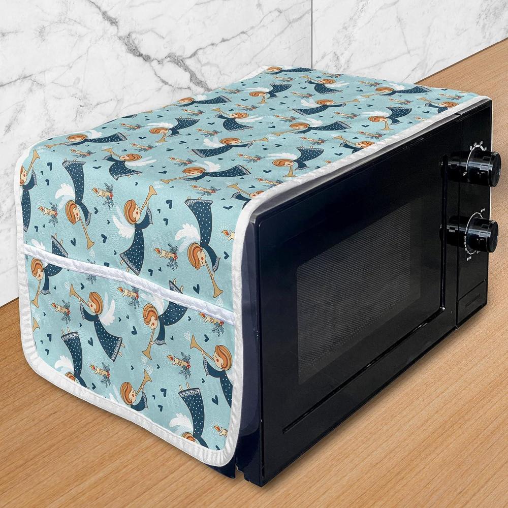 imageAmbesonne Cartoon Microwave Oven Cover Vertical Stripes with Bow Ties Pale Palette Illustration Valentines Day Water Resistant Organizer with Pockets for Kitchen 36 x 12 Pale Pink RosePale Blue Orange