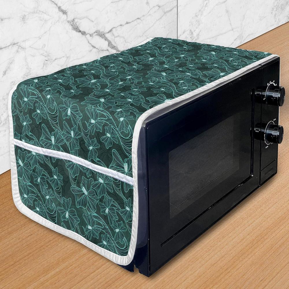 imageAmbesonne Cartoon Microwave Oven Cover Vertical Stripes with Bow Ties Pale Palette Illustration Valentines Day Water Resistant Organizer with Pockets for Kitchen 36 x 12 Pale Pink RoseTeal