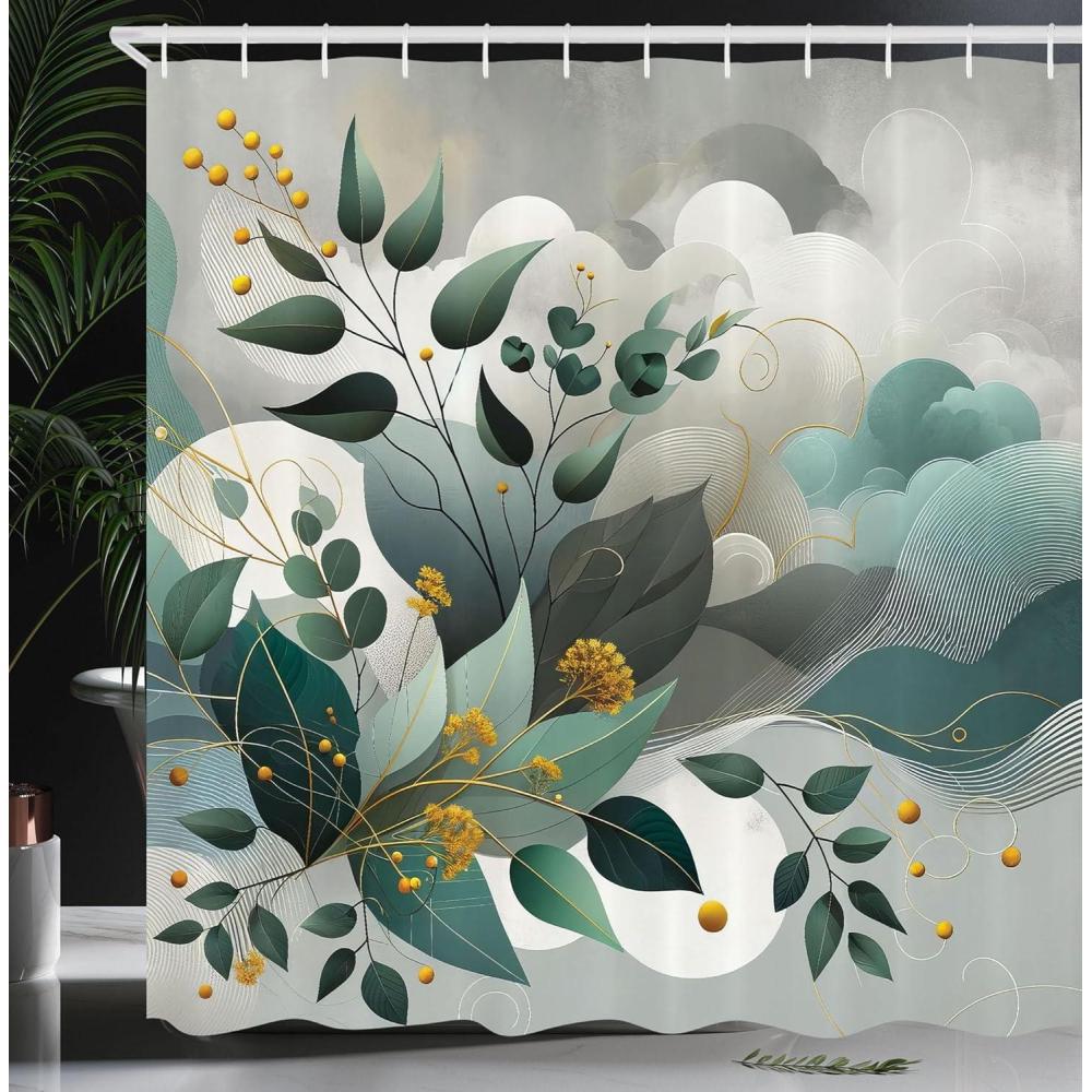 imageAmbesonne Colorful Shower Curtain Retro Design Groovy Valentines Day Hearts Pattern on Plain Back 90s Feeling Cloth Fabric Bathroom Decor Set with Hooks 69 W x 75 L White MulticolorDark Sea Green Grey Teal
